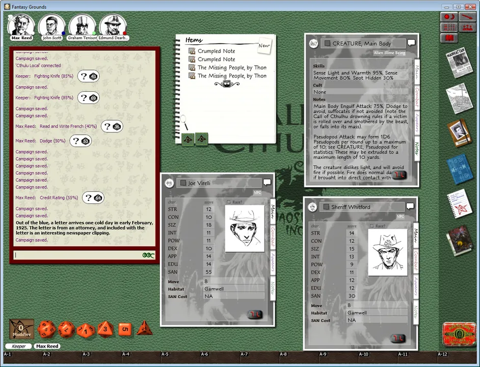 Fantasy Grounds - Call of Cthulhu: Crack'd and Cook'd Manse (CoC) Screenshot 2