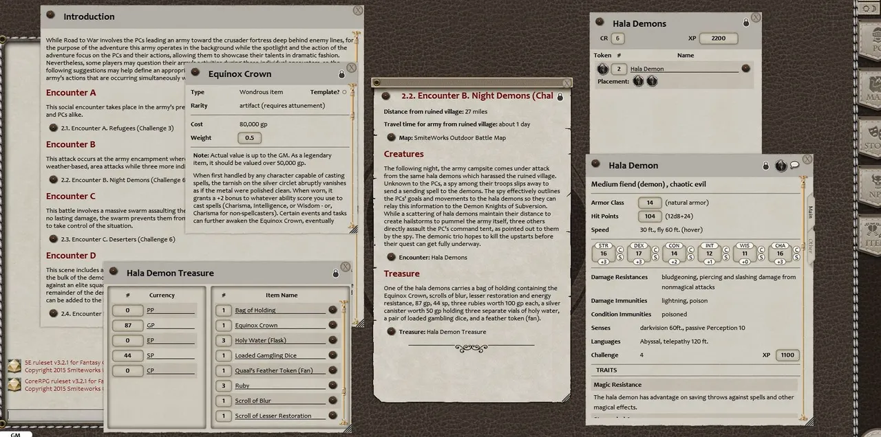 Fantasy Grounds - Road to War: The Equinox Crown (5E) Screenshot 1