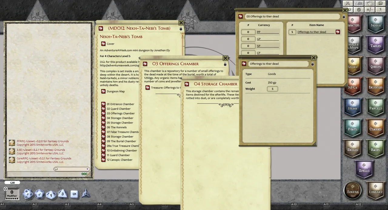 Fantasy Grounds - Mini-Dungeon #012: Nekh-ta-Nebi's Tomb (PFRPG) Screenshot 2
