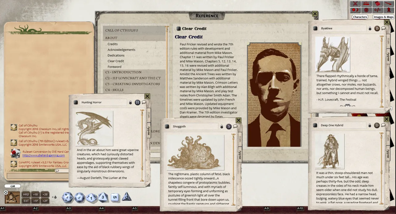 Fantasy Grounds - Call of Cthulhu 7th Edition (Ruleset) Screenshot 1