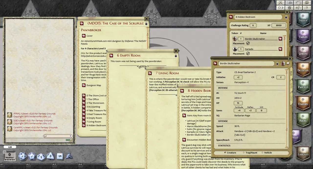 Fantasy Grounds - Mini-Dungeon #013: The Case of the Scrupulous Pawnbroker (PFRPG) Screenshot 3