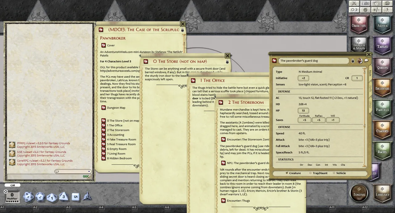 Fantasy Grounds - Mini-Dungeon #013: The Case of the Scrupulous Pawnbroker (PFRPG) Screenshot 2