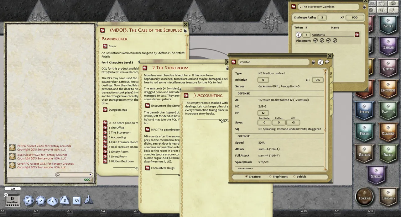 Fantasy Grounds - Mini-Dungeon #013: The Case of the Scrupulous Pawnbroker (PFRPG) Screenshot 0