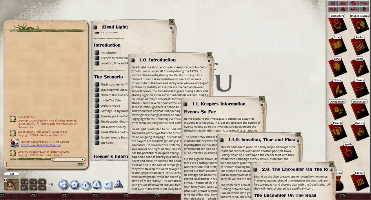 Fantasy Grounds - Dead Light (CoC7E) Screenshot 2