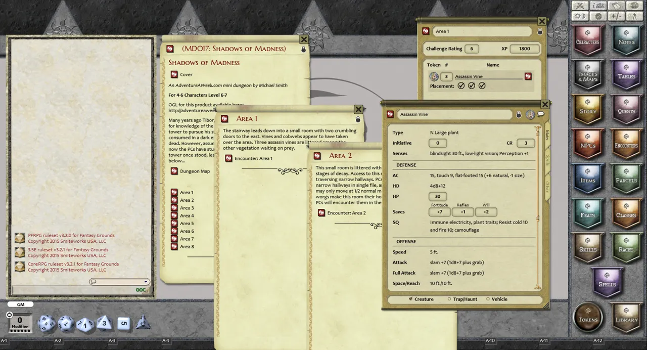 Fantasy Grounds - Mini-Dungeon #017: Shadows of Madness (PFRPG) Screenshot 2