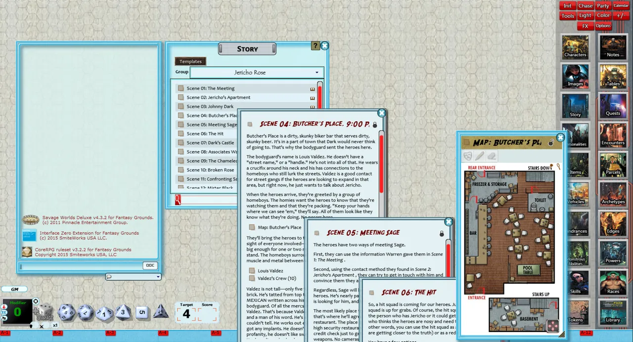 Fantasy Grounds - Interface Zero: Jericho Rose (Savage Worlds) Screenshot 1