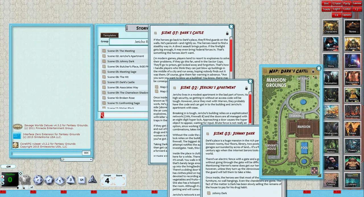 Fantasy Grounds - Interface Zero: Jericho Rose (Savage Worlds) Screenshot 0