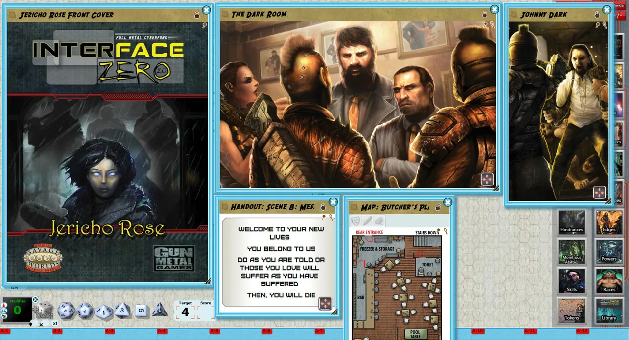 Fantasy Grounds - Interface Zero: Jericho Rose (Savage Worlds) Screenshot 3