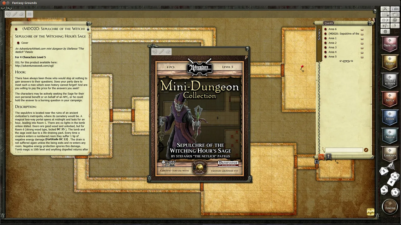 Fantasy Grounds - Mini-Dungeon #020: Sepulchre of the Witching Hour's Sage (PFRPG) Screenshot 0