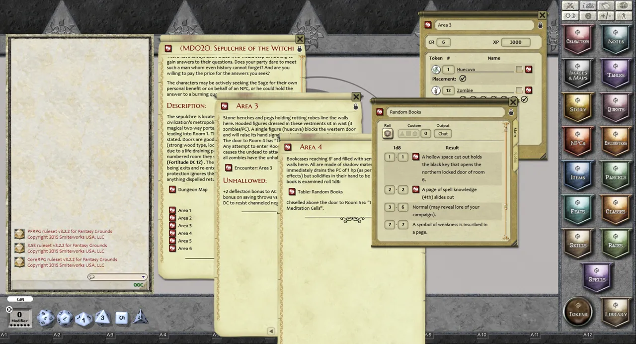 Fantasy Grounds - Mini-Dungeon #020: Sepulchre of the Witching Hour's Sage (PFRPG) Screenshot 3