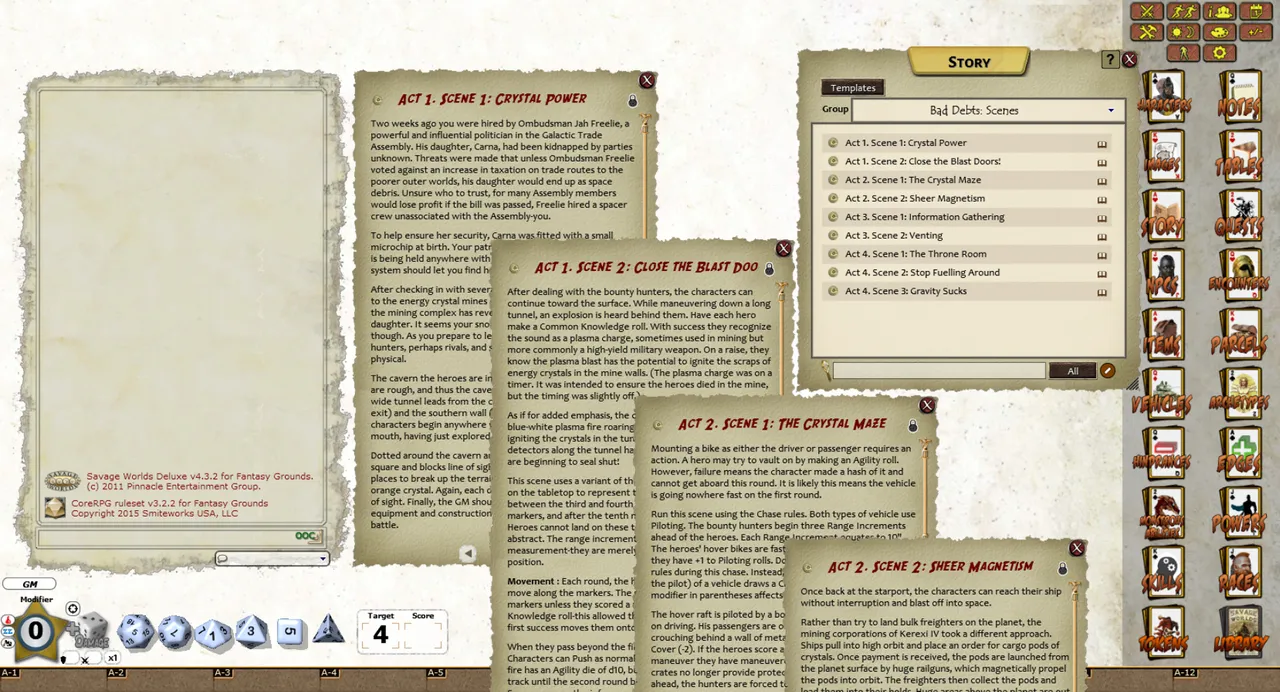 Fantasy Grounds - Daring Tales of the Space Lanes #2 - Bad Debts (Savage Worlds) Screenshot 1
