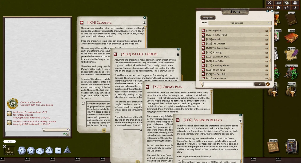 Fantasy Grounds - Outpost (Castles & Crusades) Screenshot 1