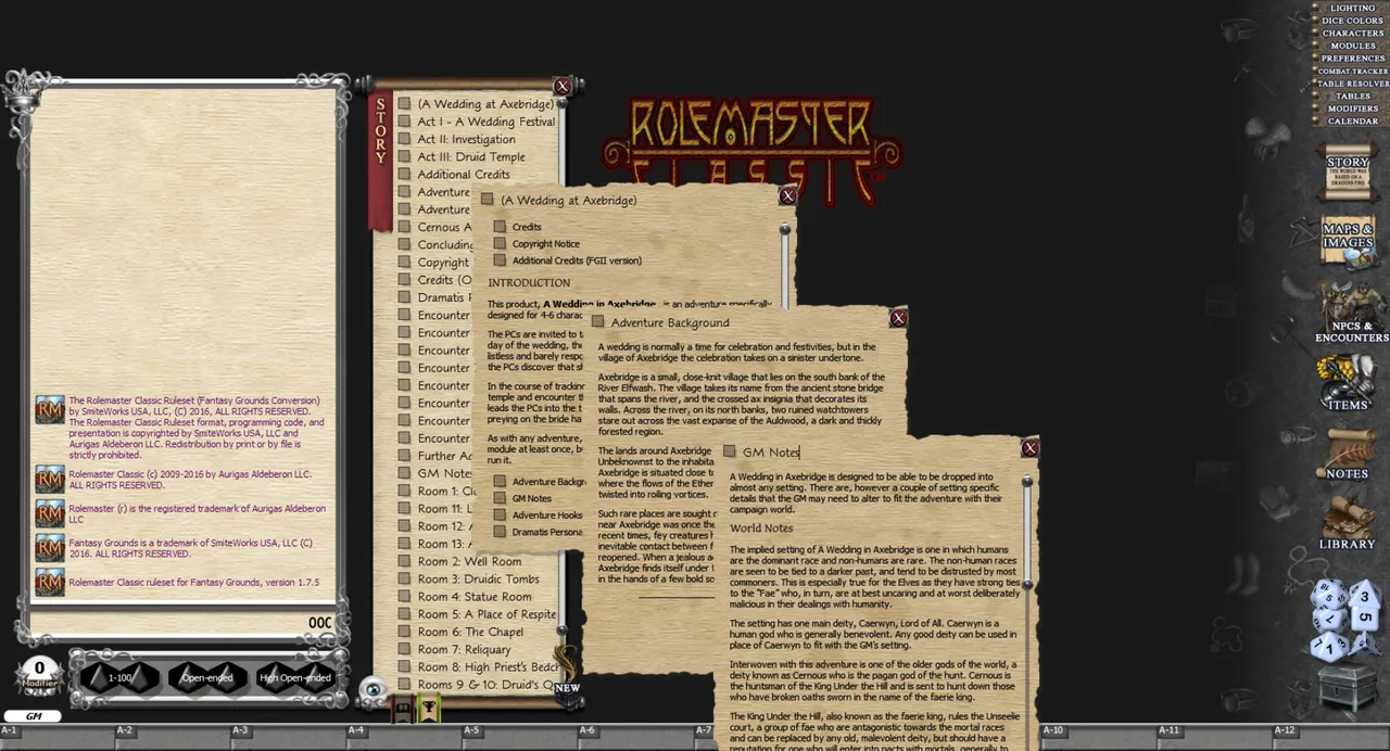 Fantasy Grounds - A Wedding at Axebridge (RMC) Screenshot 2