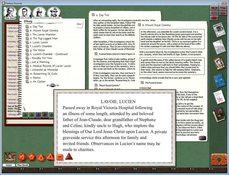 Fantasy Grounds - Horror's Heart (Call of Cthulhu) Screenshot 1