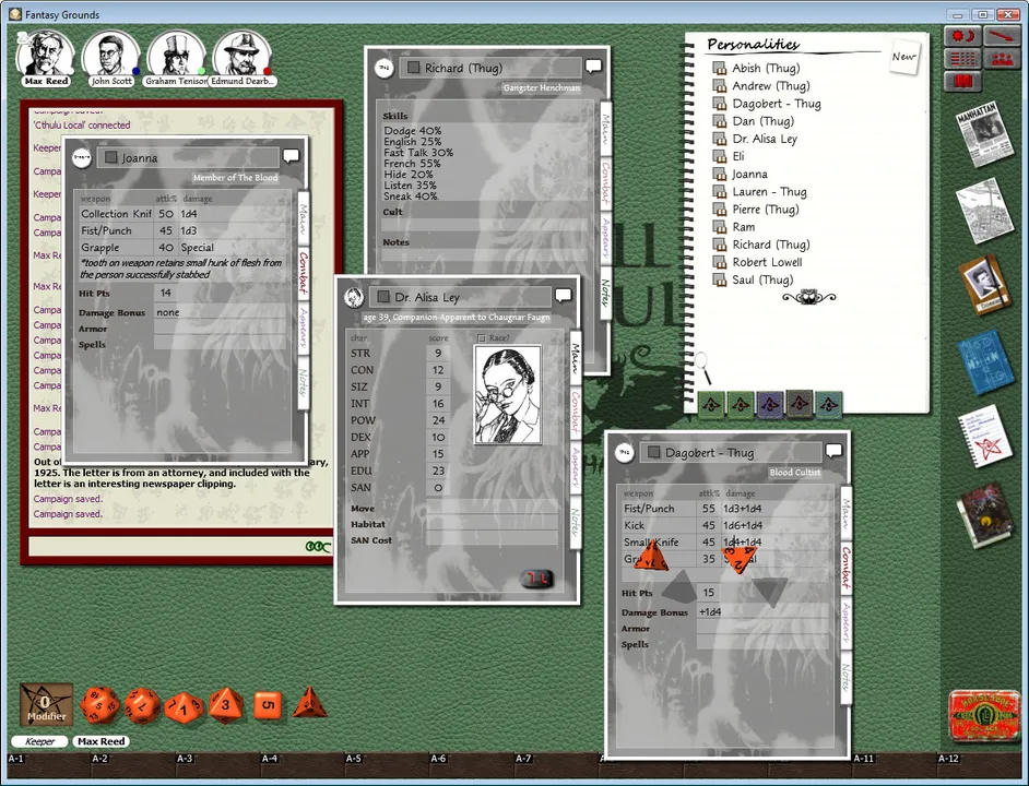 Fantasy Grounds - Horror's Heart (Call of Cthulhu) Screenshot 2