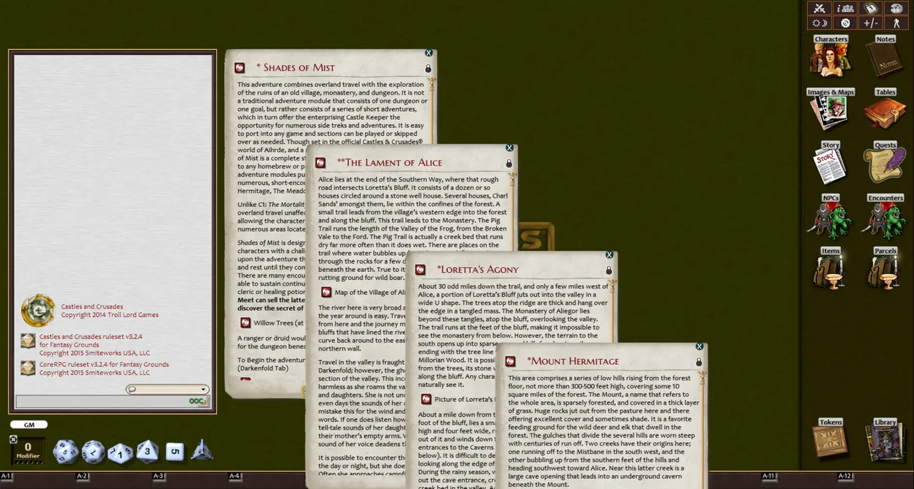 Fantasy Grounds - C2 Shades of Mist (Castles and Crusades) Screenshot 0