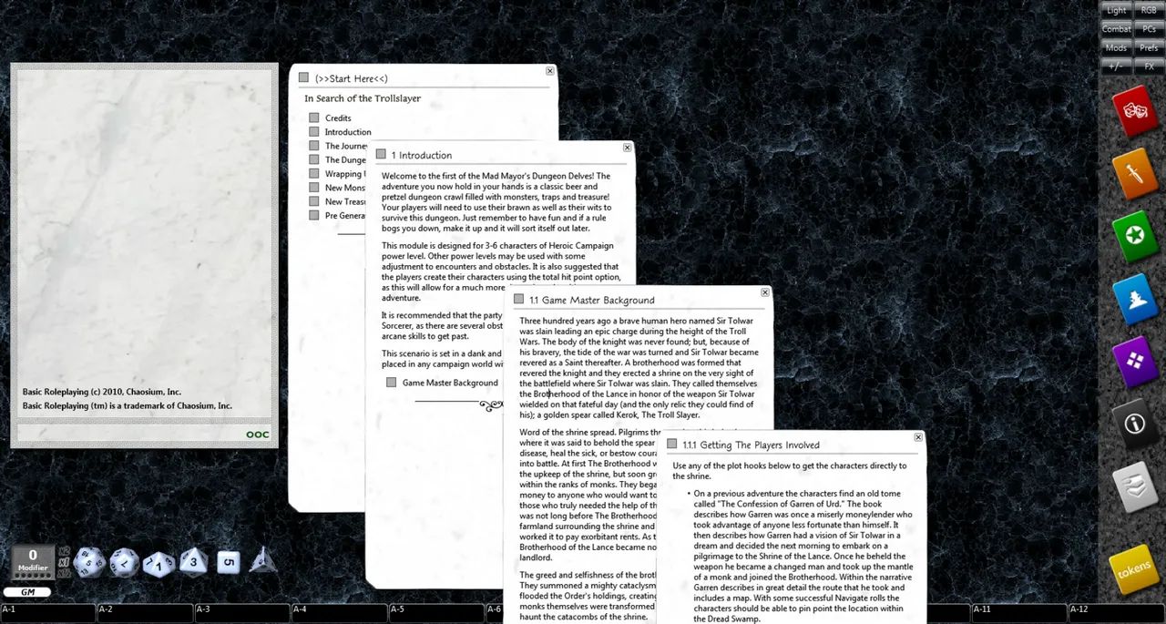 Fantasy Grounds - In Search of the Trollslayer (BRP) Screenshot 1