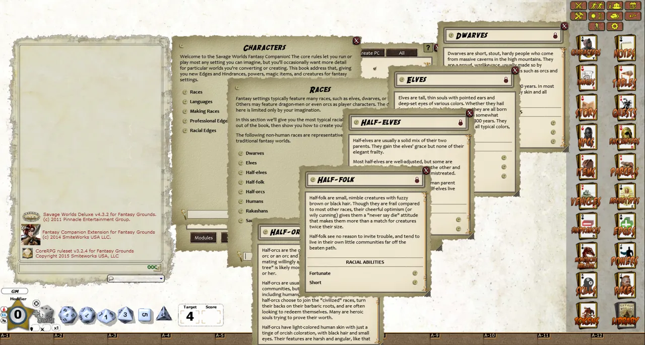 Fantasy Grounds - Fantasy Companion (Savage Worlds) Screenshot 1