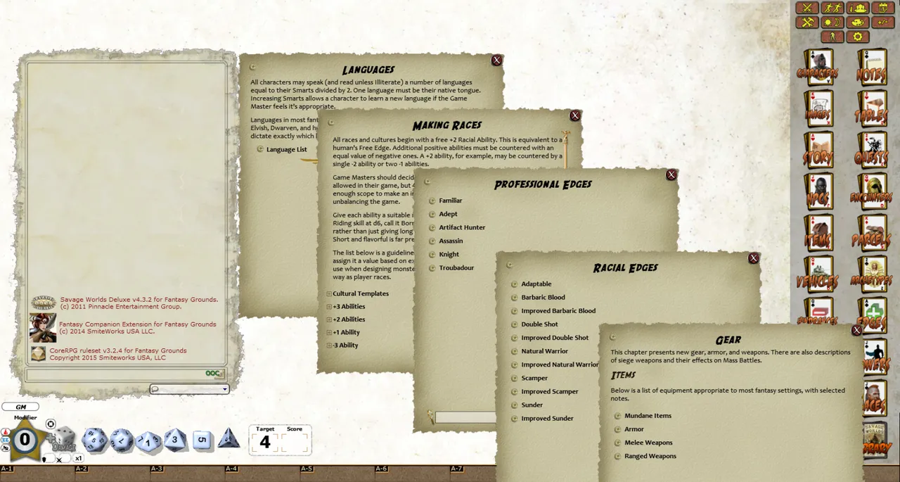 Fantasy Grounds - Fantasy Companion (Savage Worlds) Screenshot 2