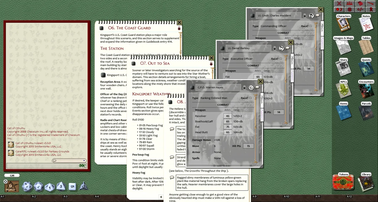 Fantasy Grounds - Dead in the Water (CoC) Screenshot 3