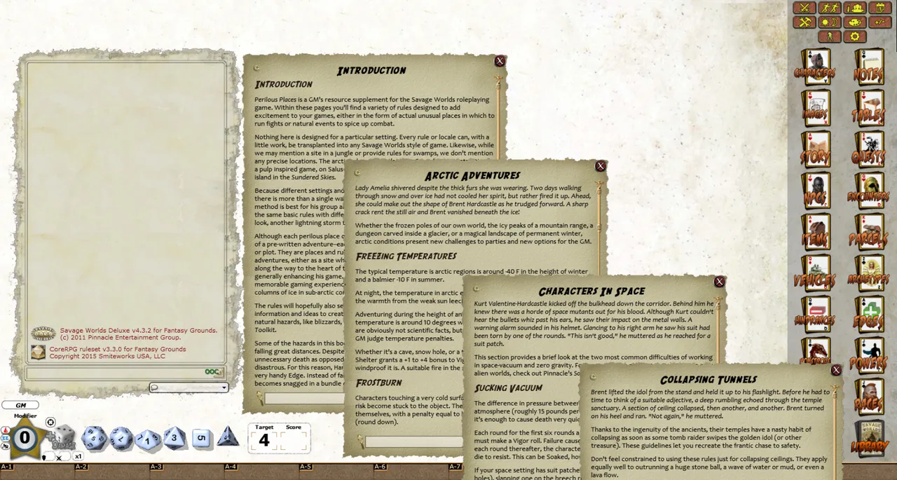 Fantasy Grounds - Perilous Places & Serious Situations (Savage Worlds) Screenshot 1