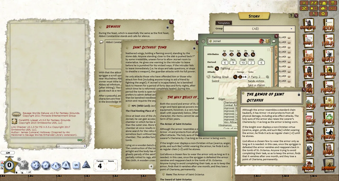 Fantasy Grounds - Daring Tales of Chivalry #01: A Knights Tale (Savage Worlds) Screenshot 3