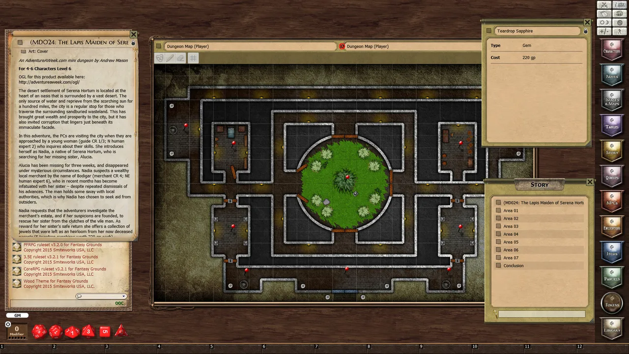 Fantasy Grounds - Mini-Dungeon #024: The Lapis Maiden of Serena Hortum (PFRPG) Screenshot 2