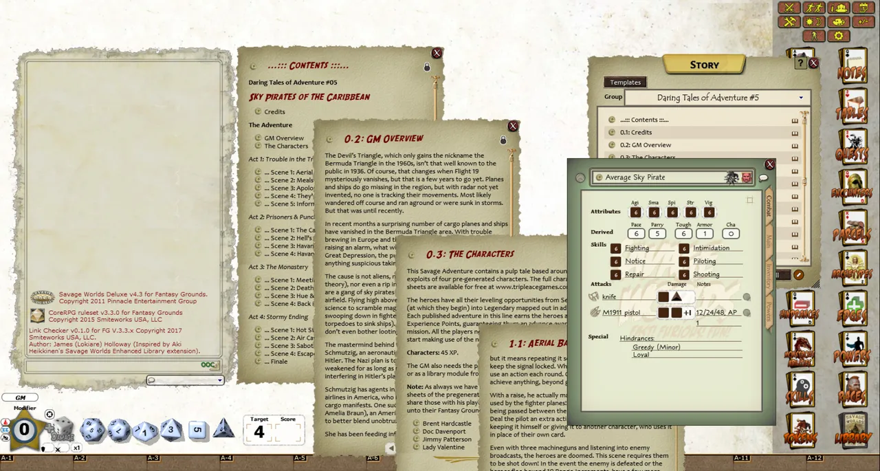 Fantasy Grounds - Daring Tales of Adventure 05: Sky Pirates of the Caribbean (Savage Worlds) Screenshot 0