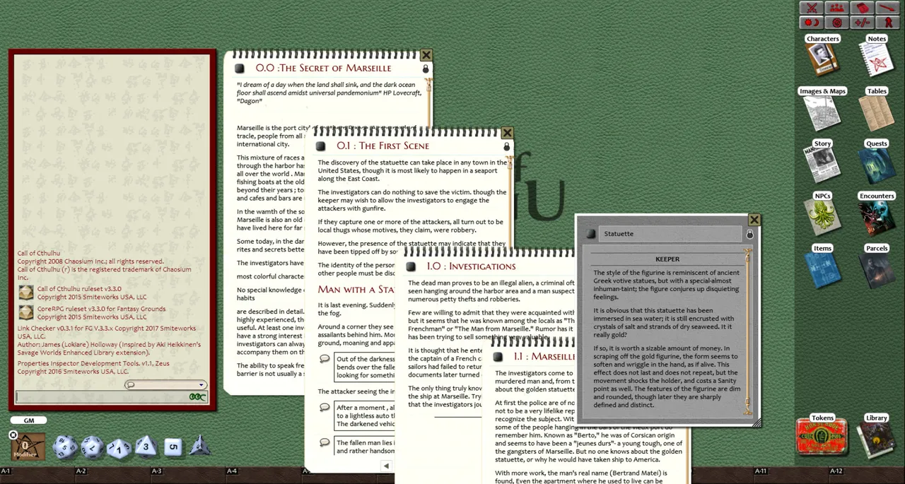 Fantasy Grounds - Secret of Marseille (Call of Cthulhu) Screenshot 1