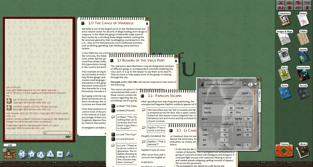 Fantasy Grounds - Secret of Marseille (Call of Cthulhu) Screenshot 3