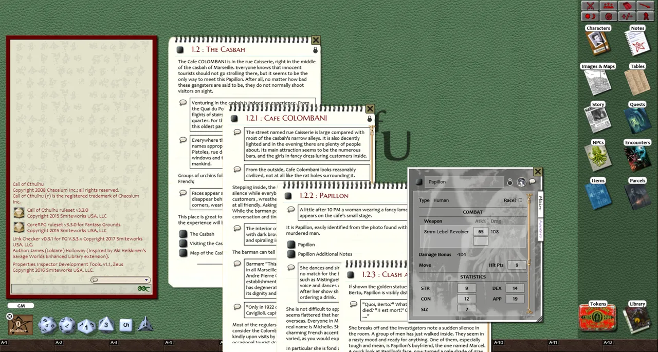 Fantasy Grounds - Secret of Marseille (Call of Cthulhu) Screenshot 2
