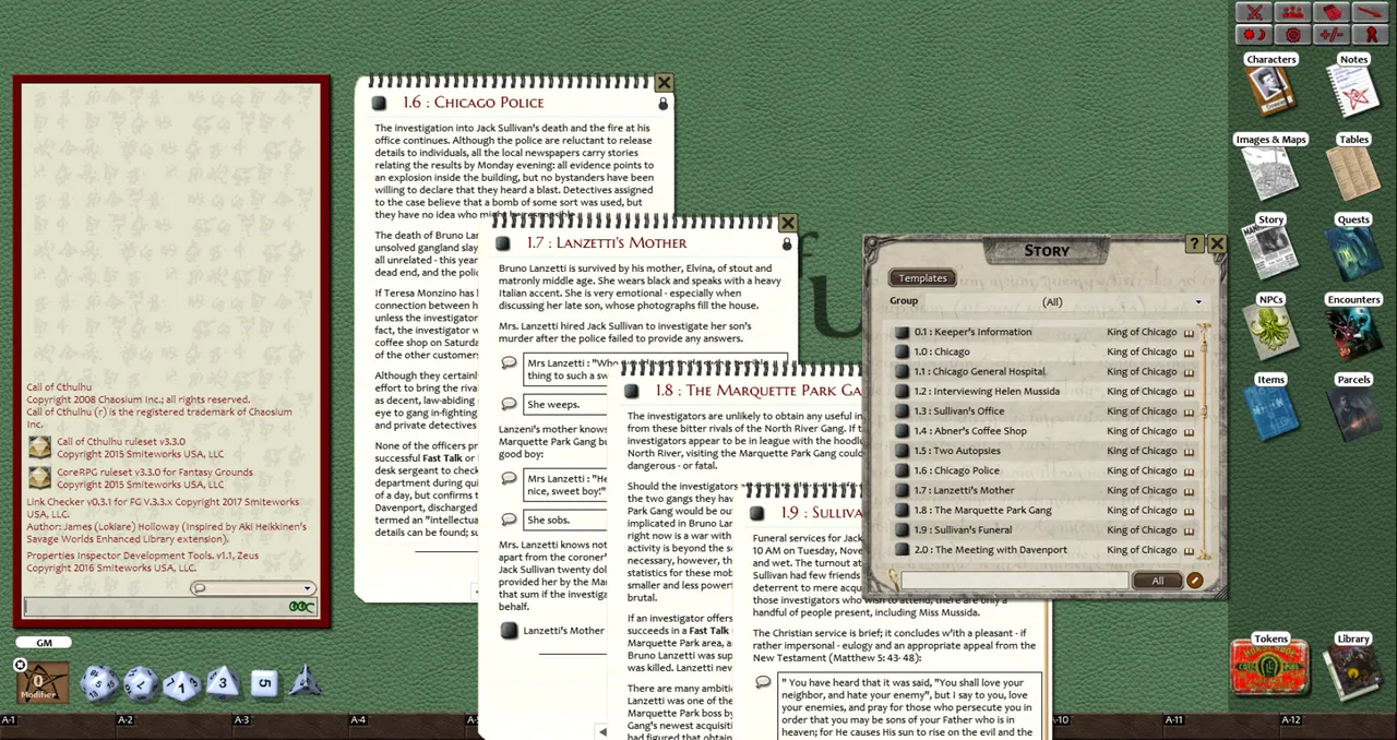 Fantasy Grounds - King of Chicago (Call of Cthulhu) Screenshot 1