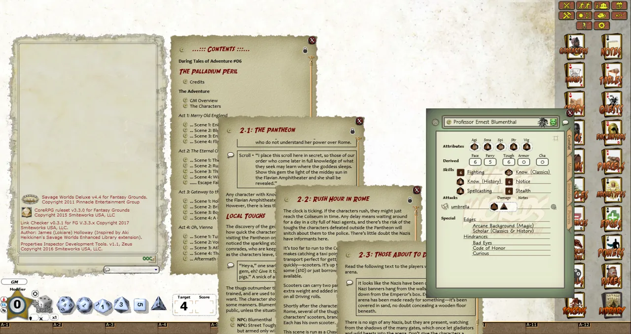 Fantasy Grounds - Daring Tales of Adventure 06: The Palladium Peril (Savage Worlds) Screenshot 0