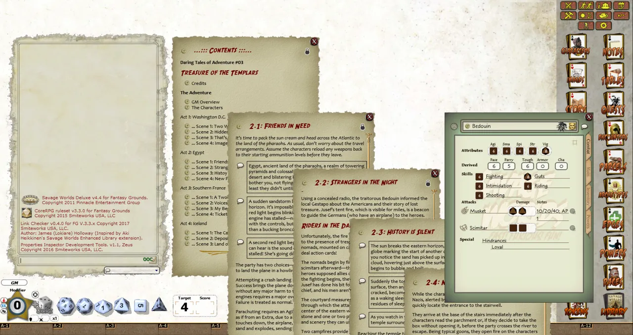 Fantasy Grounds - Daring Tales of Adventure 03: Treasure of the Templars (Savage Worlds) Screenshot 0