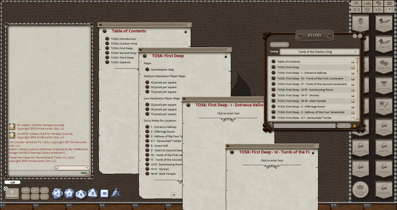 Fantasy Grounds - 0 one's Colorprints #1: Tomb of the Shadow King (Map Pack) Screenshot 1