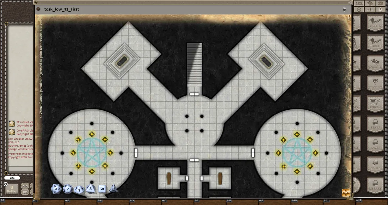 Fantasy Grounds - 0 one's Colorprints #1: Tomb of the Shadow King (Map Pack) Screenshot 2
