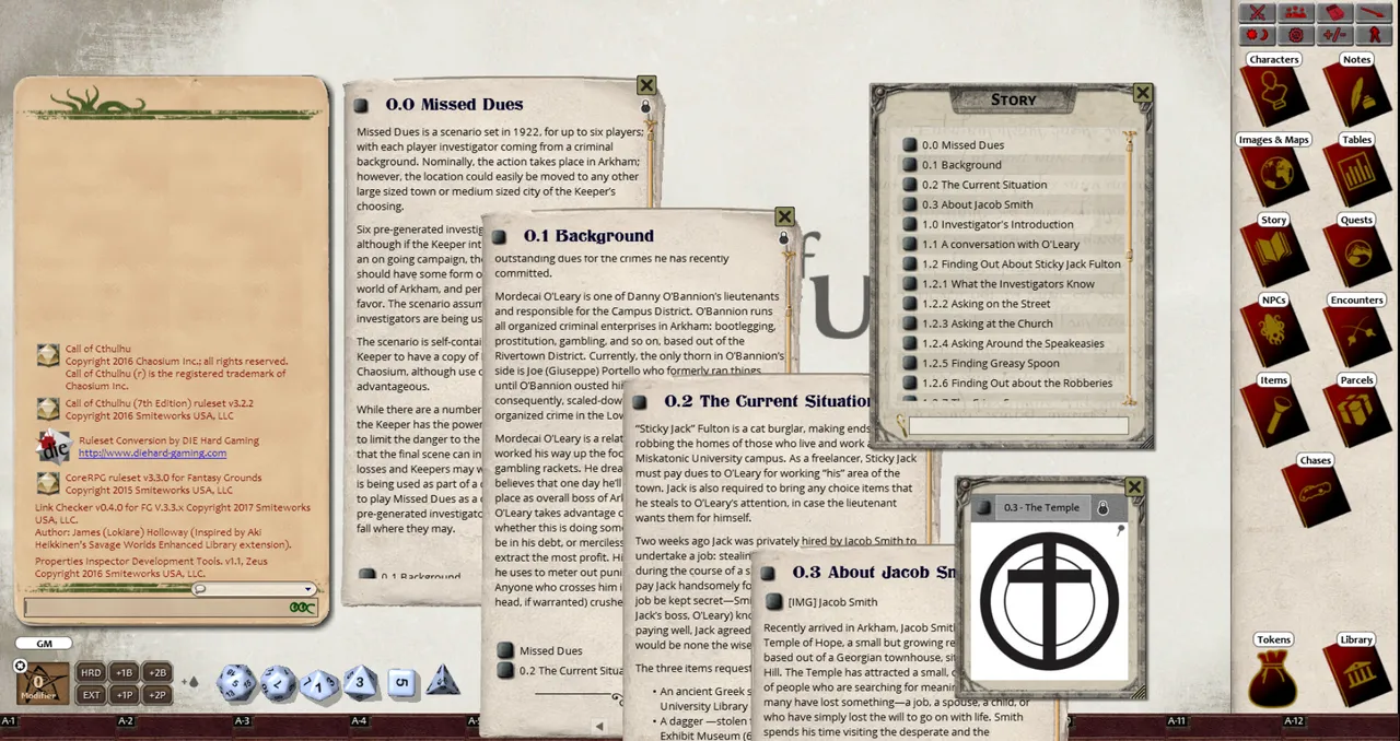 Fantasy Grounds - Missed Dues (CoC7E) Screenshot 1