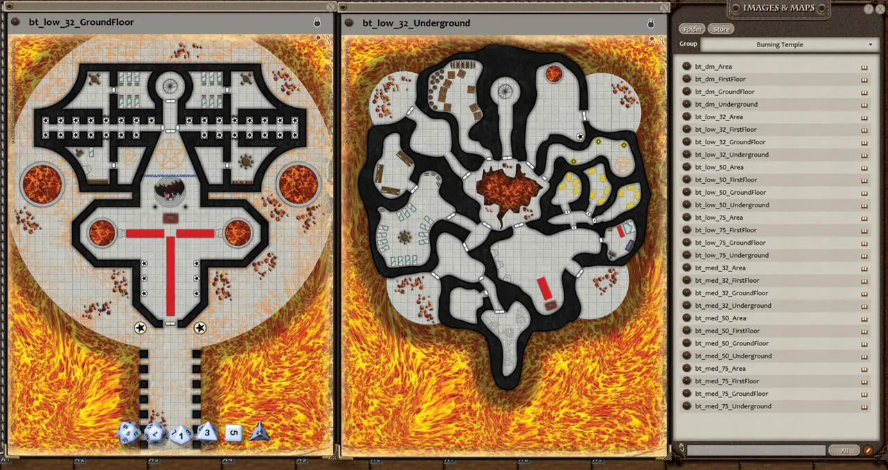 Fantasy Grounds - 0one's Colorprints #3: The Burning Temple (Map Pack) Screenshot 3