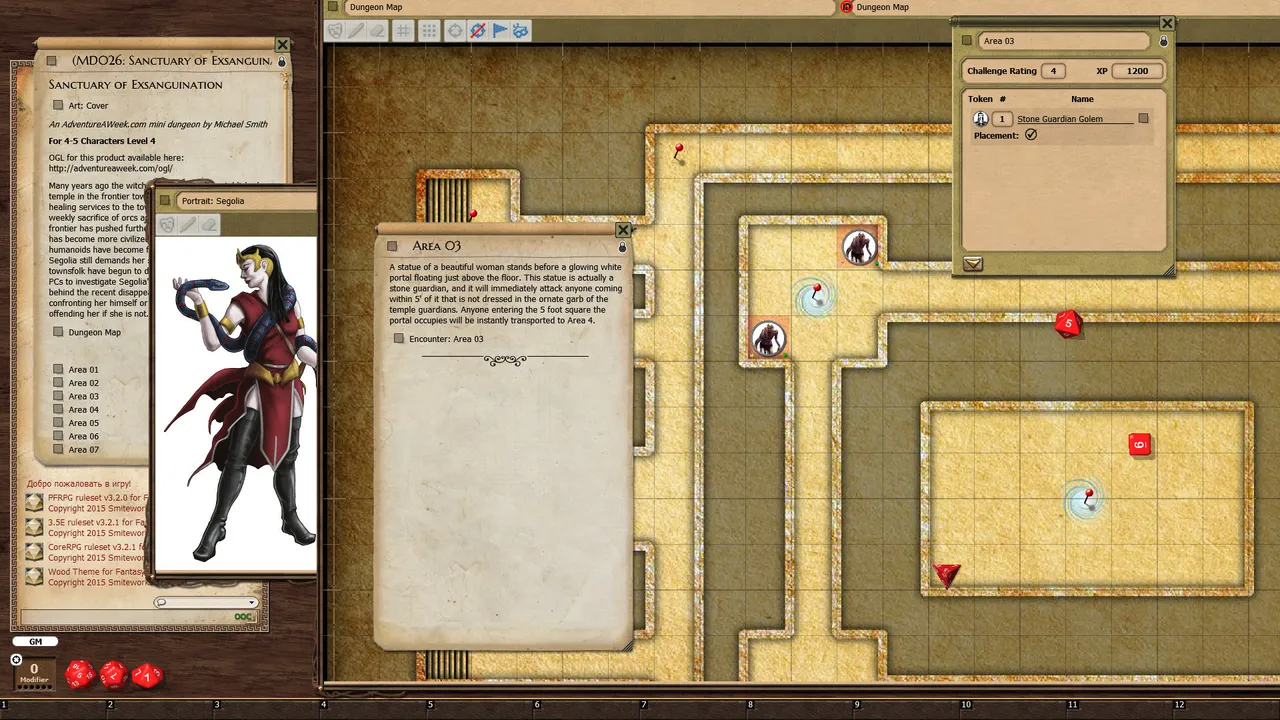 Fantasy Grounds - Mini-Dungeon #026: Sanctuary of Exsanguination (PFRPG) Screenshot 1