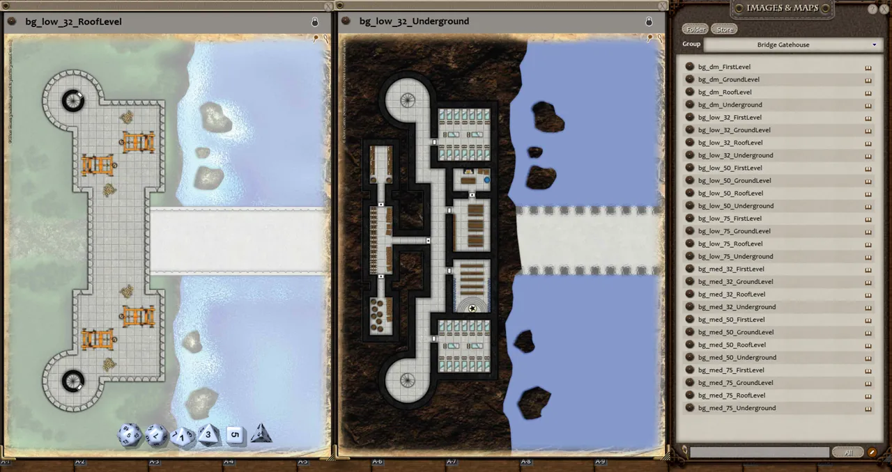Fantasy Grounds - 0one's Colorprints #4: Bridge Gatehouse (Map Pack) Screenshot 2