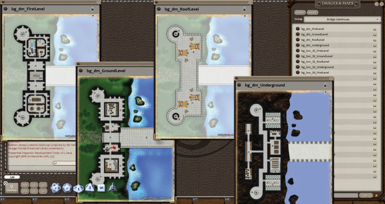 Fantasy Grounds - 0one's Colorprints #4: Bridge Gatehouse (Map Pack) Screenshot 3