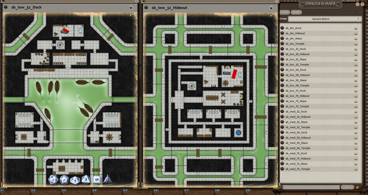 Fantasy Grounds - 0one's Colorprints #5: Sewers Below (Map Pack) Screenshot 3
