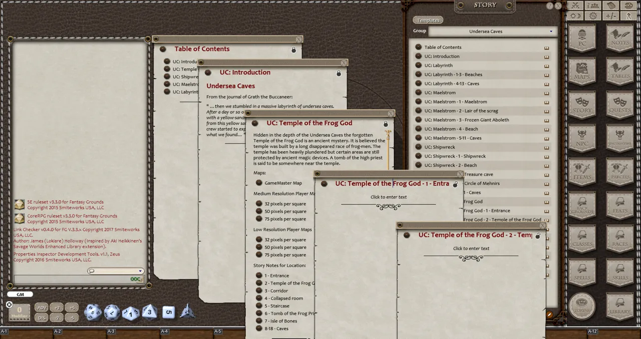 Fantasy Grounds - 0one's Colorprints #6: Undersea Caves (Map Pack) Screenshot 0