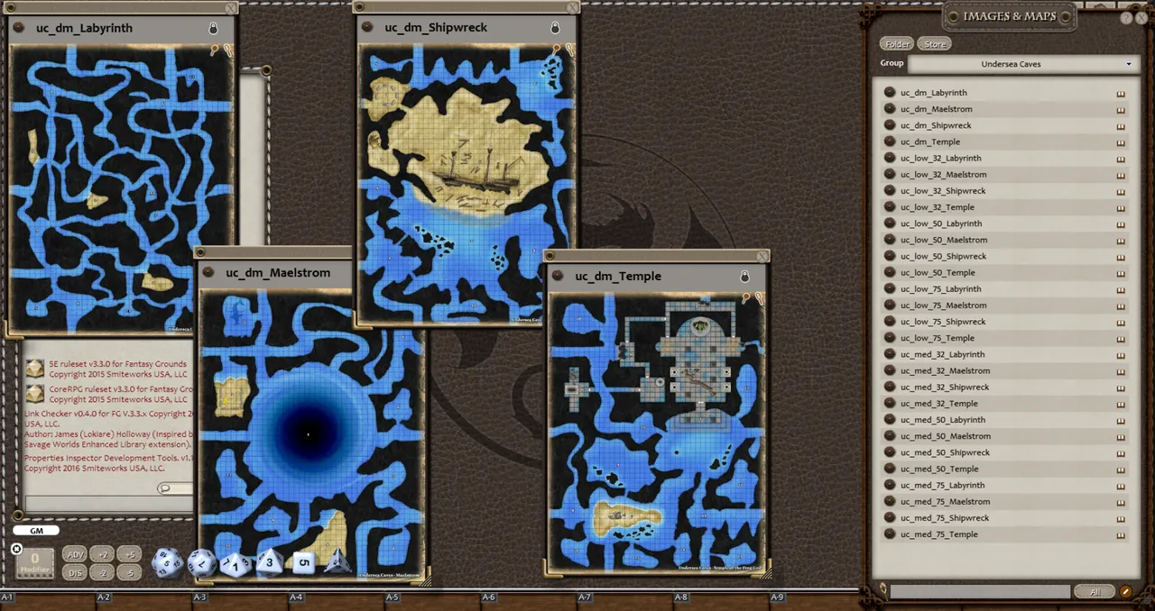 Fantasy Grounds - 0one's Colorprints #6: Undersea Caves (Map Pack) Screenshot 2