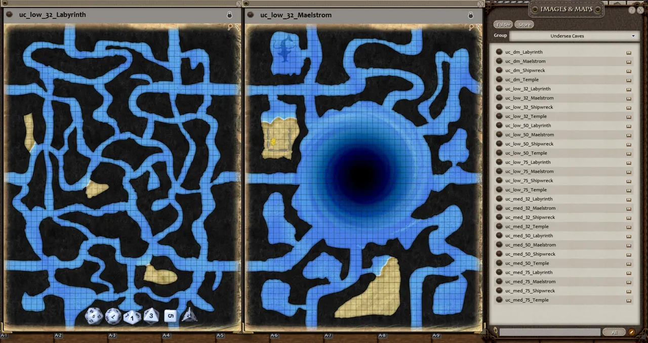 Fantasy Grounds - 0one's Colorprints #6: Undersea Caves (Map Pack) Screenshot 3
