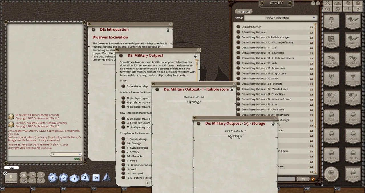 Fantasy Grounds - 0one's Colorprints #7: Dwarven Excavation (Map Pack) Screenshot 1