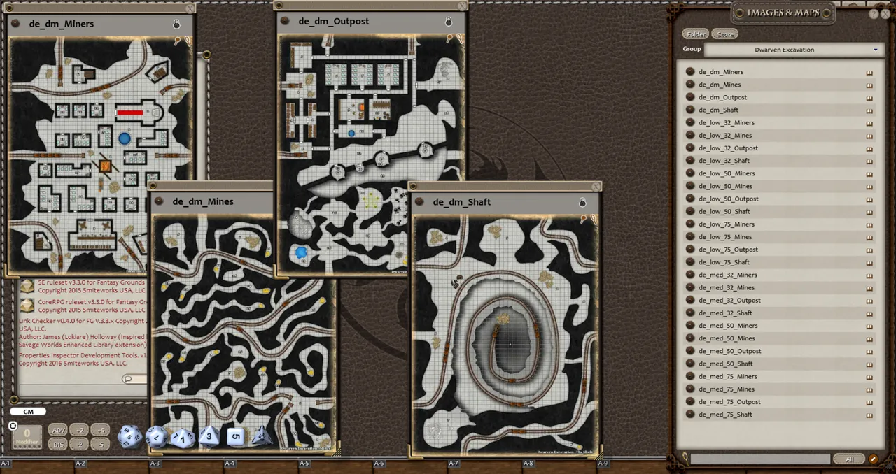 Fantasy Grounds - 0one's Colorprints #7: Dwarven Excavation (Map Pack) Screenshot 3