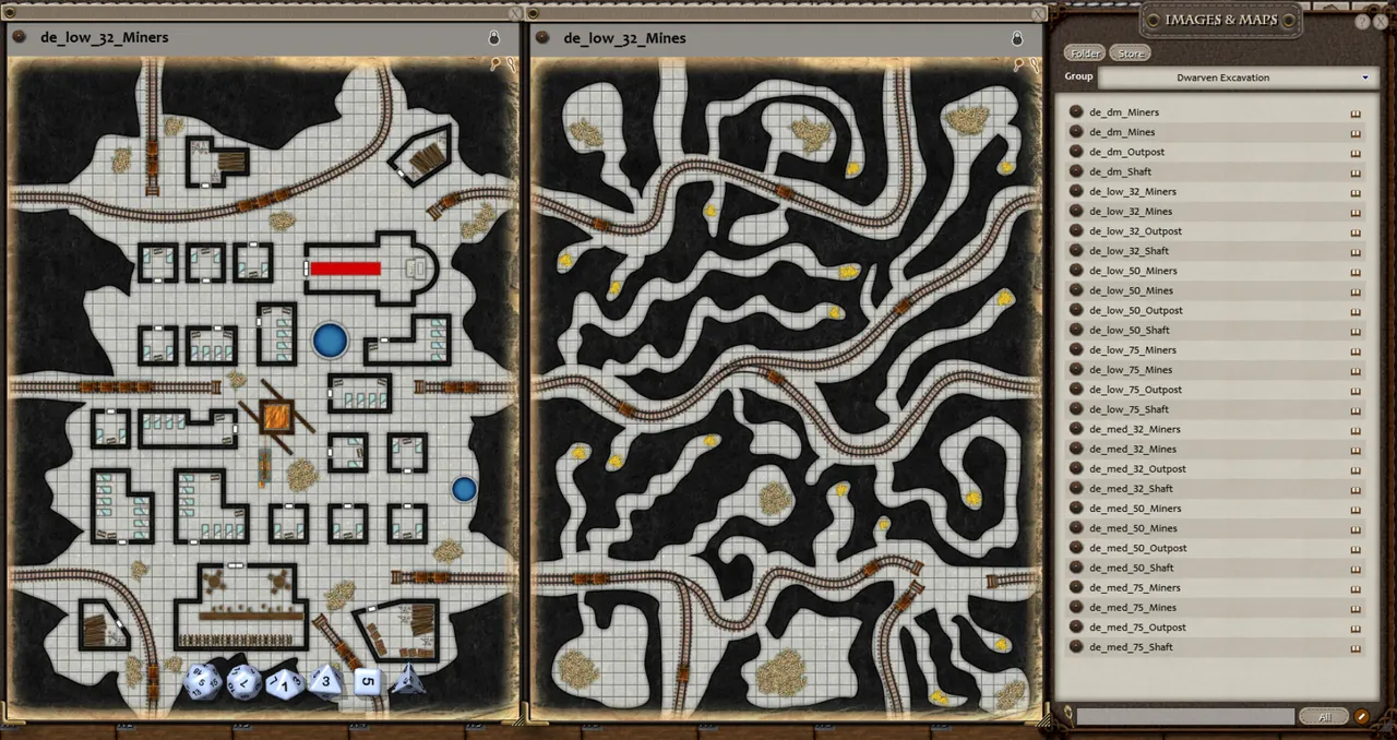 Fantasy Grounds - 0one's Colorprints #7: Dwarven Excavation (Map Pack) Screenshot 2