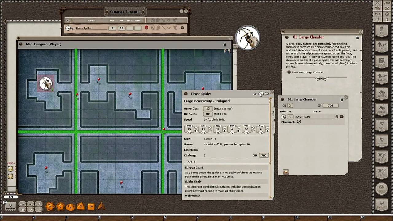Fantasy Grounds - Mini-Dungeon #025: The Phase Spider Lair (5E) Screenshot 1