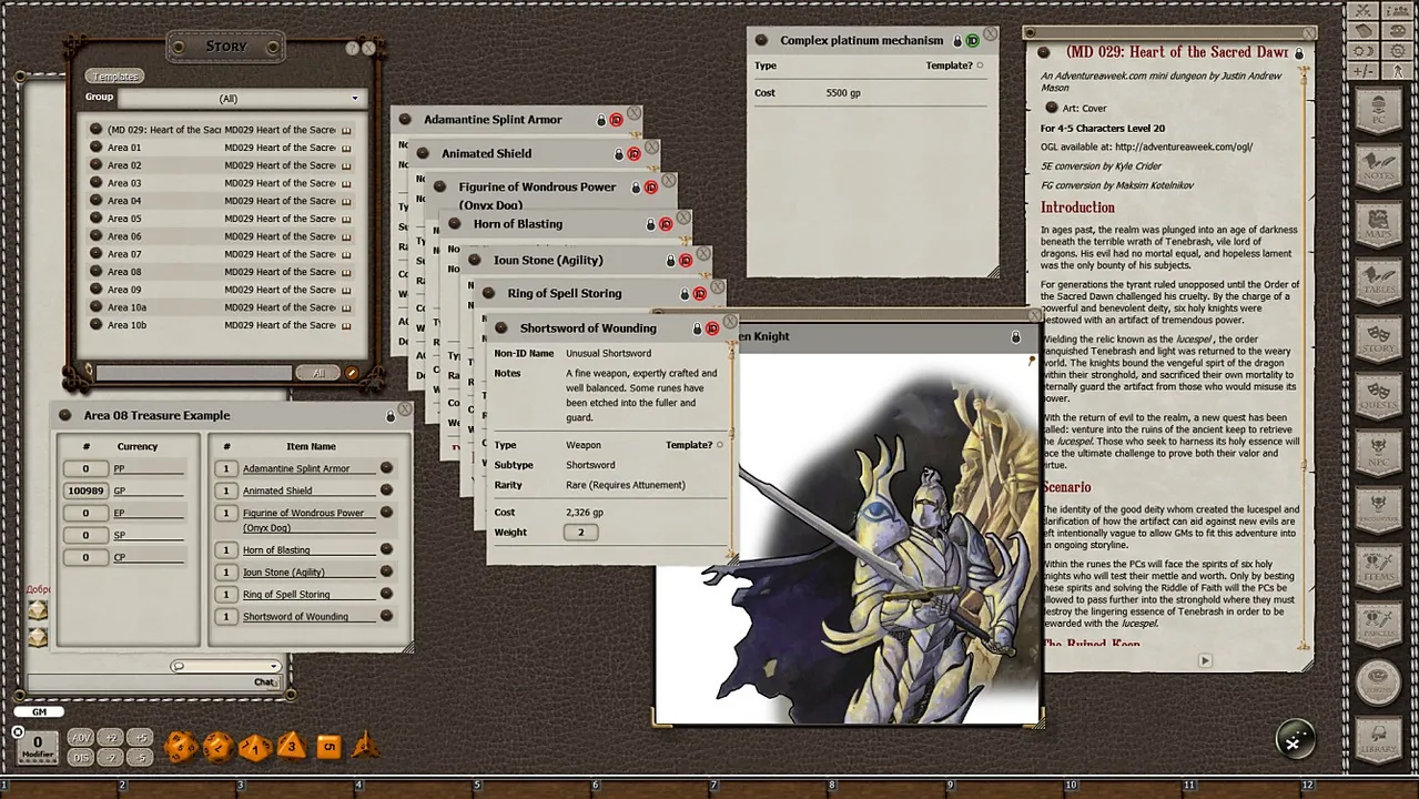 Fantasy Grounds - Mini-Dungeon #029: Heart of the Sacred Dawn (5E) Screenshot 1